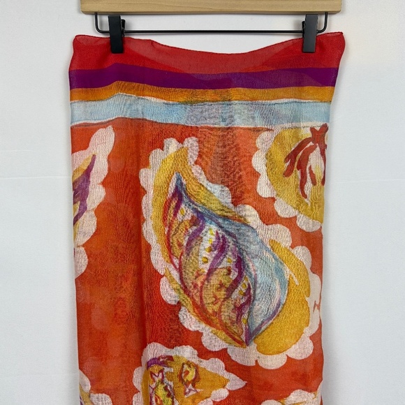 Great Hall Design Lightweight Sarong Beach Coverup 38 X 90 Shells Coastal Resort - Picture 5 of 13
